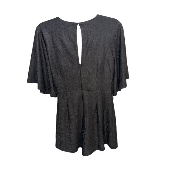 She + Sky Black Flutter Romper size Small NEW - Picture 3 of 8